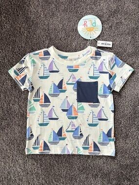 ⛵️Little Sleepies Seas the Day Pocket Tee 18-24